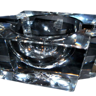 Saint-Louis DESIGN Modernist Crystal Ashtray with Label