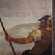 Antique Italian painting Moses saved from the waters from the 18th century