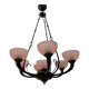 Pink Liberty Style Wrought Iron Chandelier 1960’s