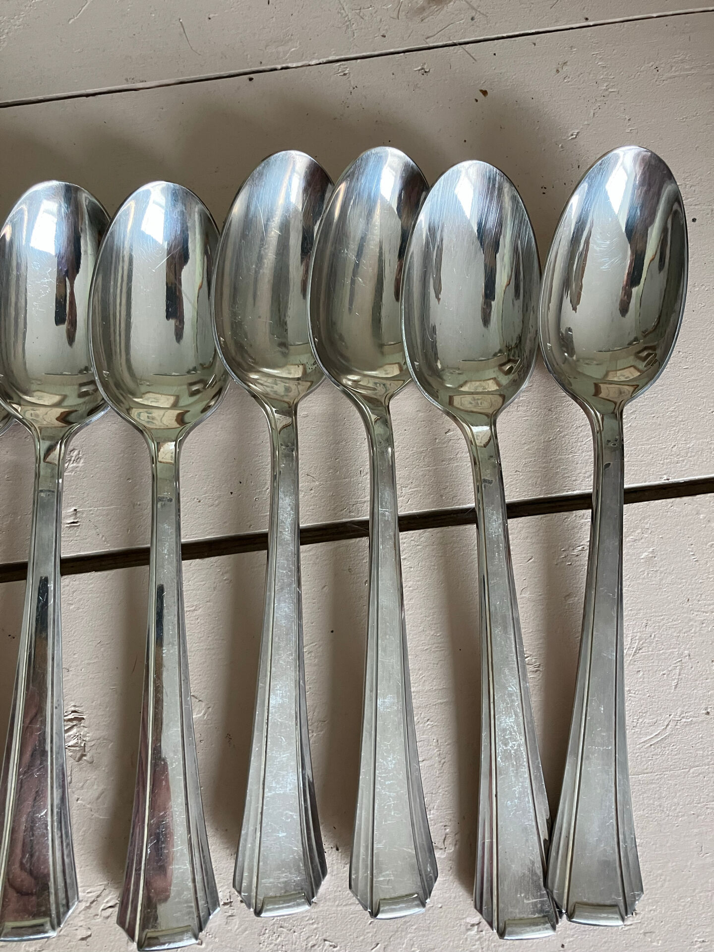 Set of 12 vintage soup spoons Arr deco Argental