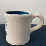 2 cups maja white and blue enamelled ceramic cups