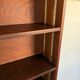 Vintage veneer bookcase with metal legs