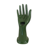 Hand baguier green ceramic 70s