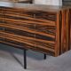 Designer sideboard in Gabonese ebony, 1 door, 12 drawers, 1960s
