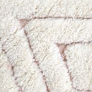 Moroccan Berber carpet blessed ouarain ecru with pink diamonds engraved 288x194cm