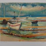 Paul Collomb: Marine air, original signed lithograph.