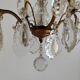Small chandelier cage with pendants and brass frame louis XV style