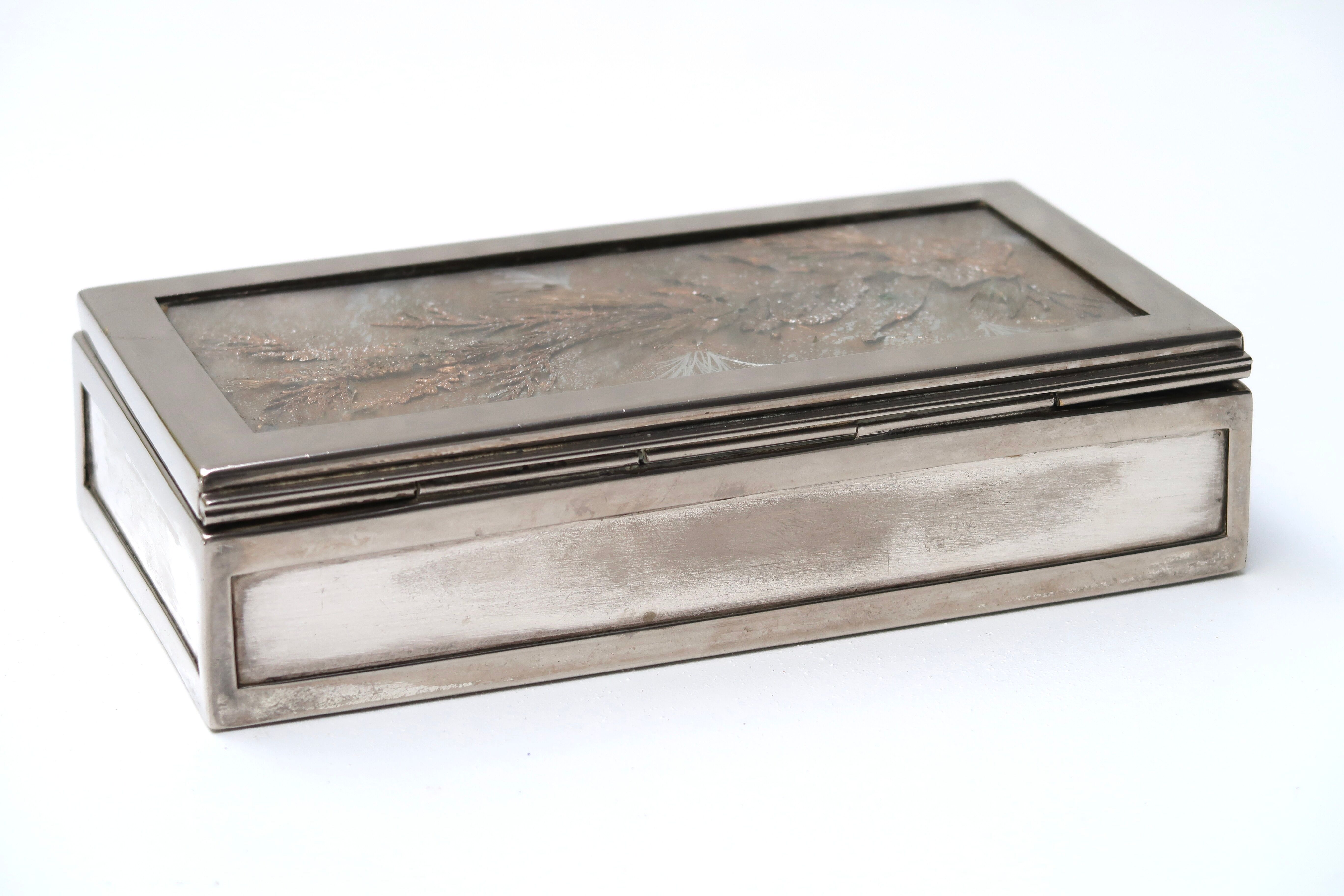 Silver metal box, 50s