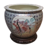 Cache pot chinois en porcelaine polychrome