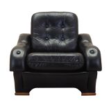 Black armchair, Italian design, 1980s, production: Italy