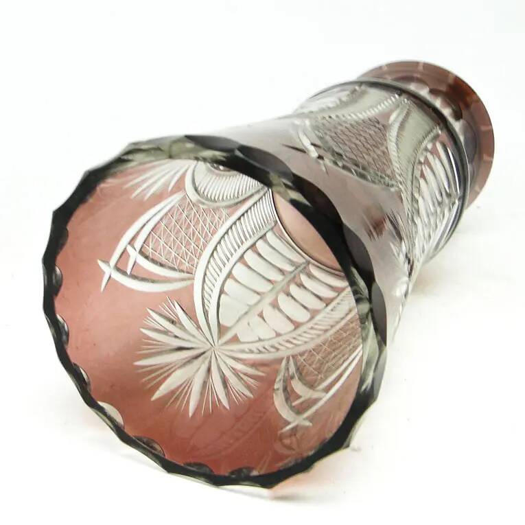 Mid-century modern vase, crystal glass, Poland, 1970s