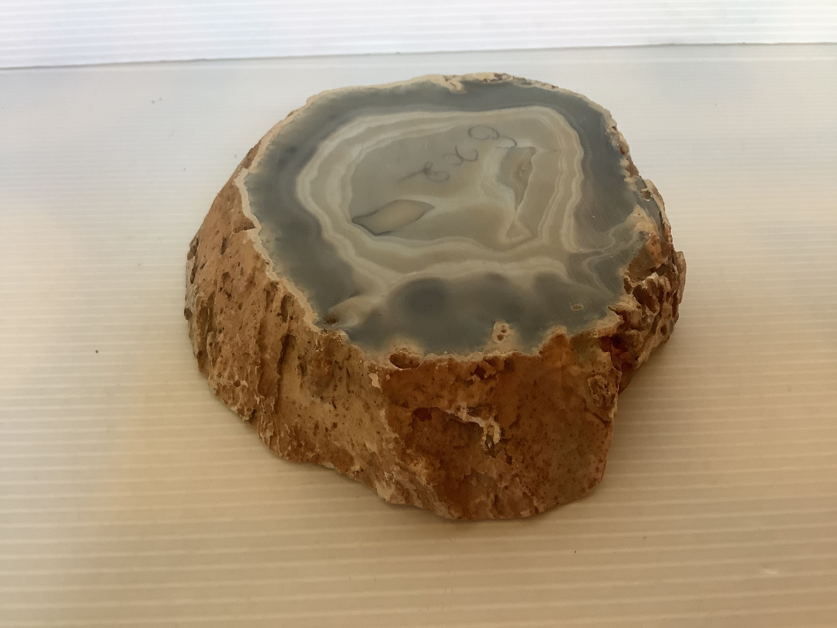 Empty pocket blue agate ashtray
