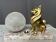 Night lamp with a Spitz figurine in Art Deco style on a marble base.