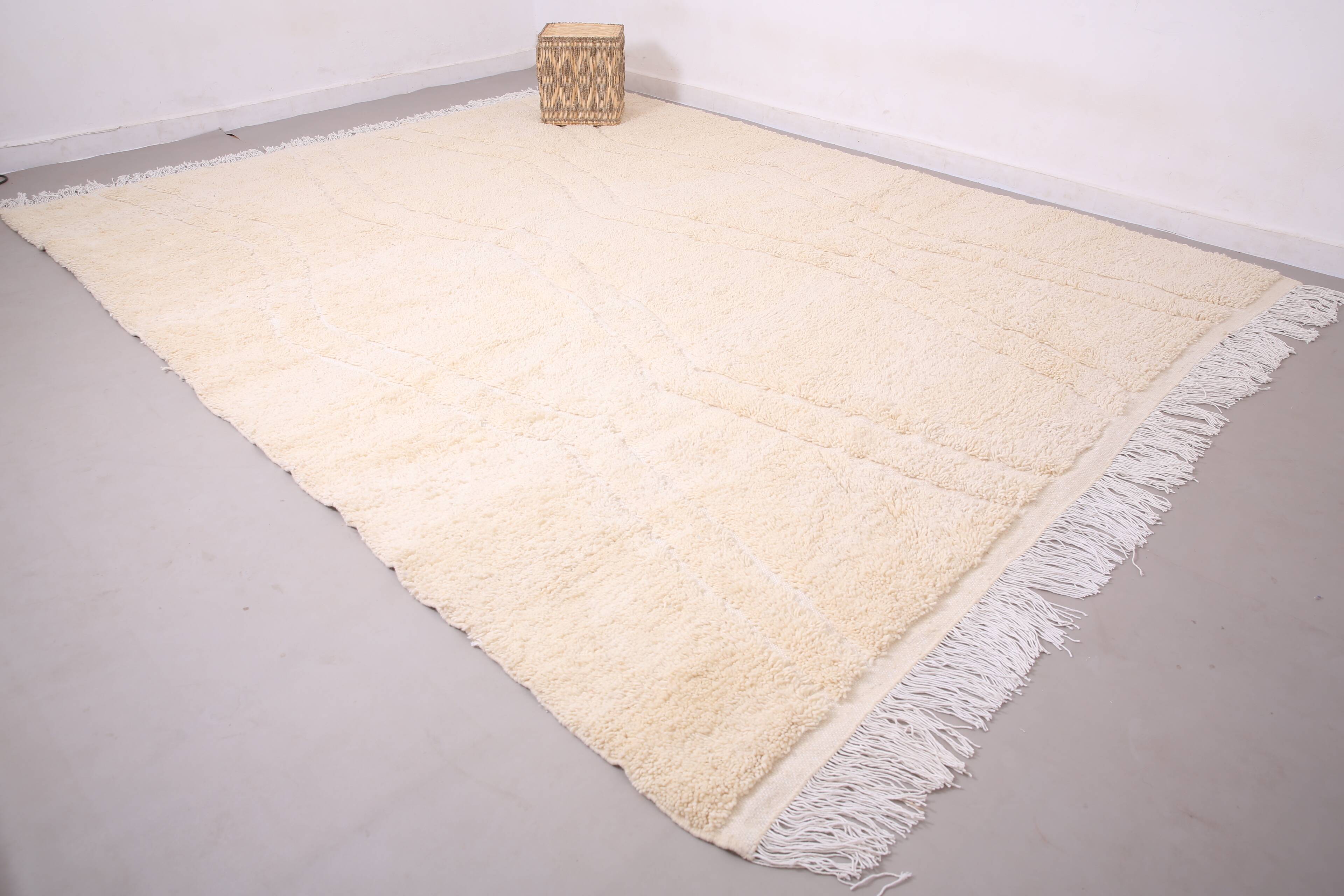 Beige Beni Ourain rug 290 x 360 cm - Moroccan Rug Handmade - Berber Rug