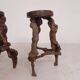 Set of 3 vintage wooden vine bar stools, 1960s