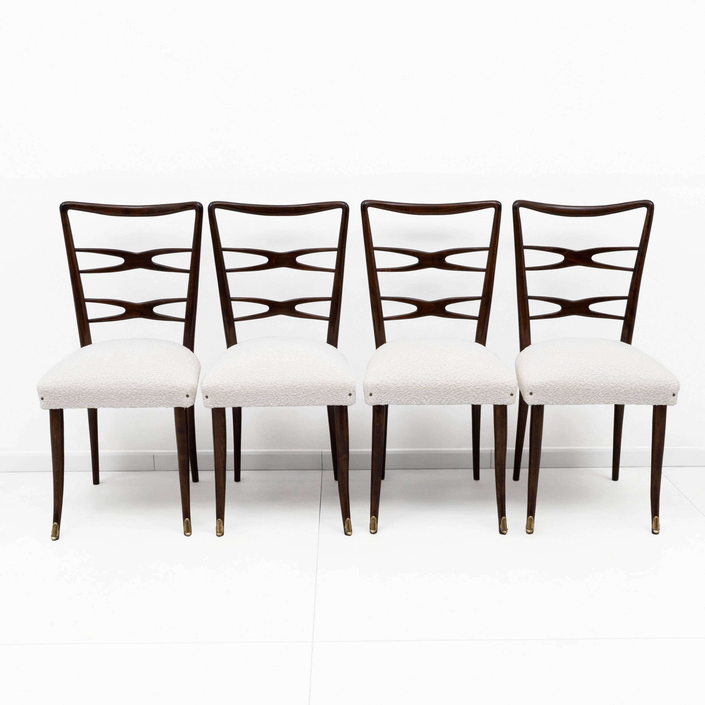 Attributed to Guglielmo Ulrich Mid-Century Dinning Chairs,1940s,Set of four