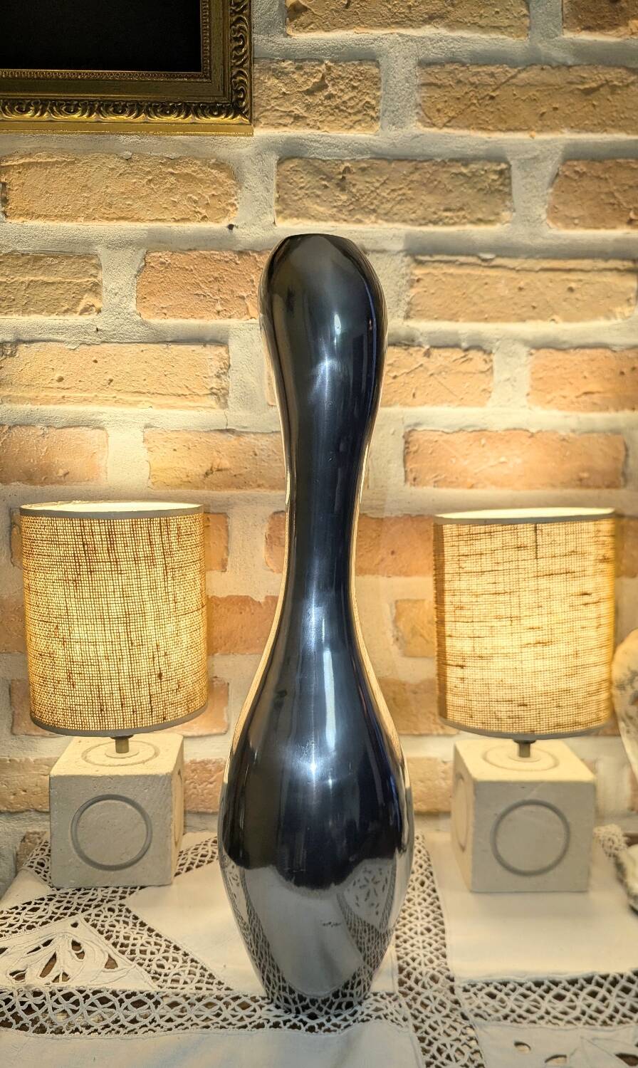 Important Aluminium Vase Vintage Modernist Design Organic Shape