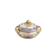 Cracked ceramic candy box with floral and gold decoration, 20th century