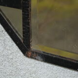 Bevelled mirror in wrought iron 92x48cm