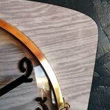 Vintage formica clock silent wall clock "gray wood"