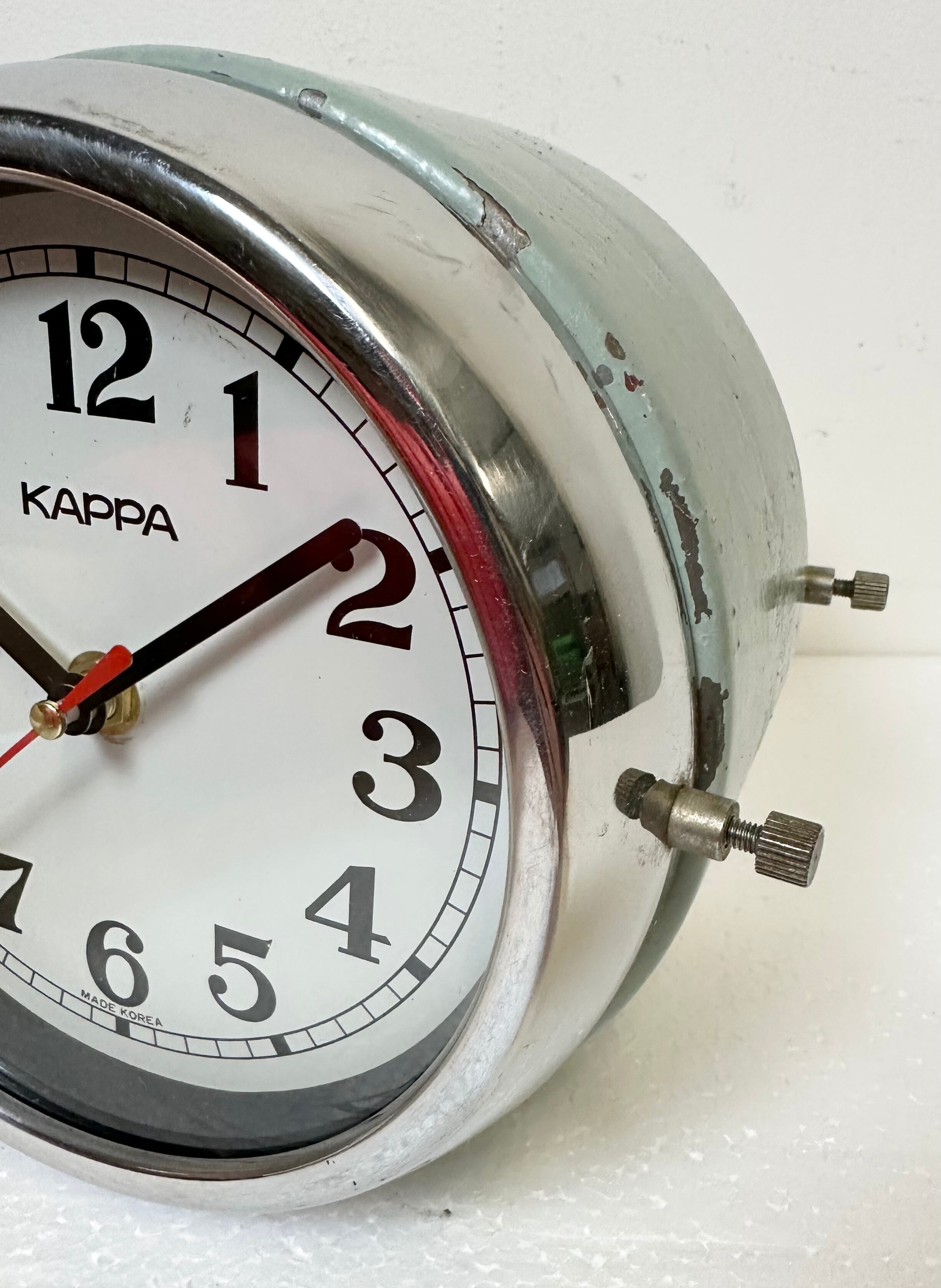 Vintage Green Kappa Maritime Double-Sided Wall Clock, 1980s