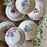 Set of 8 mismatched vintage soup plates