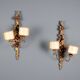 Antique wall sconces in carved lacquered and gilded wood, Italy, 20th century.