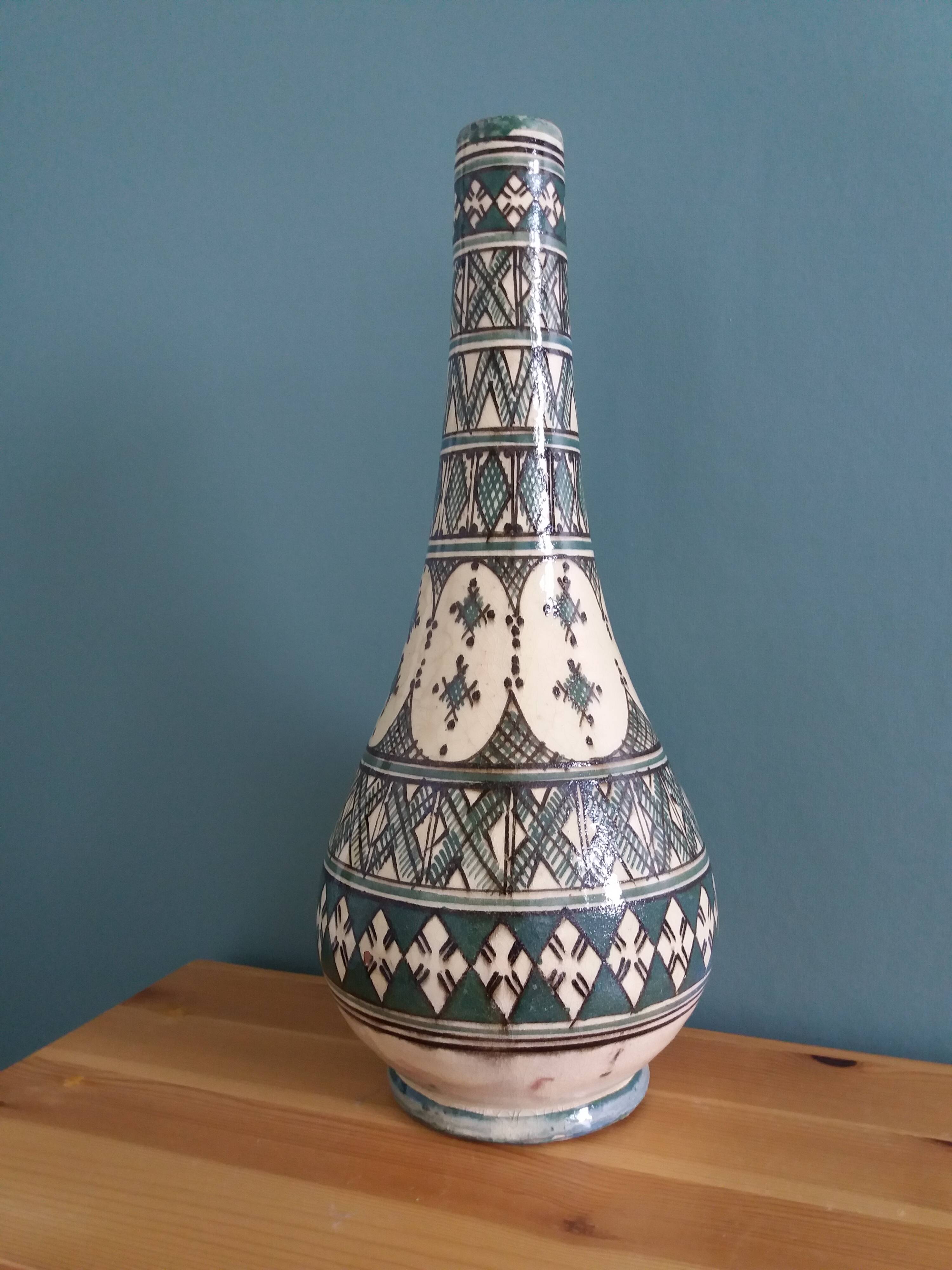 Safi Morocco terracotta vase lamp base