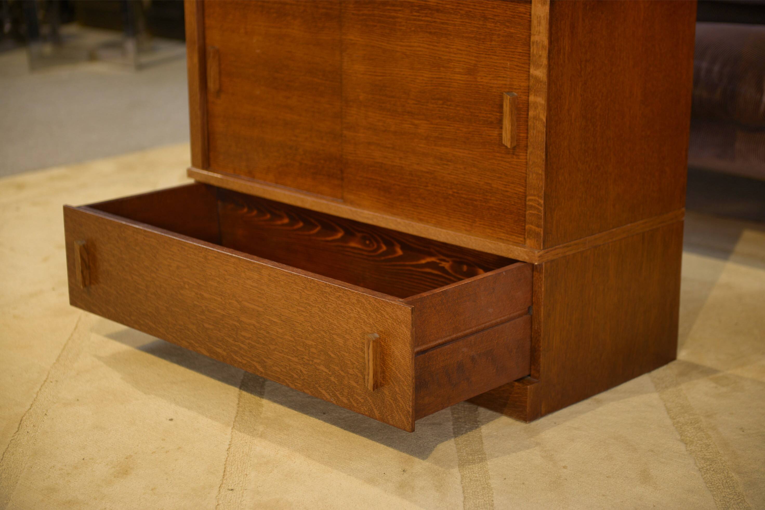 Armoire secrétaire en chêne 1980’s