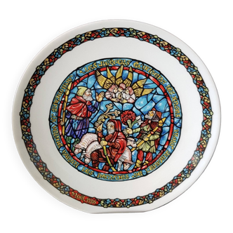Vintage Stained Glass Christmas Plate from the 80s