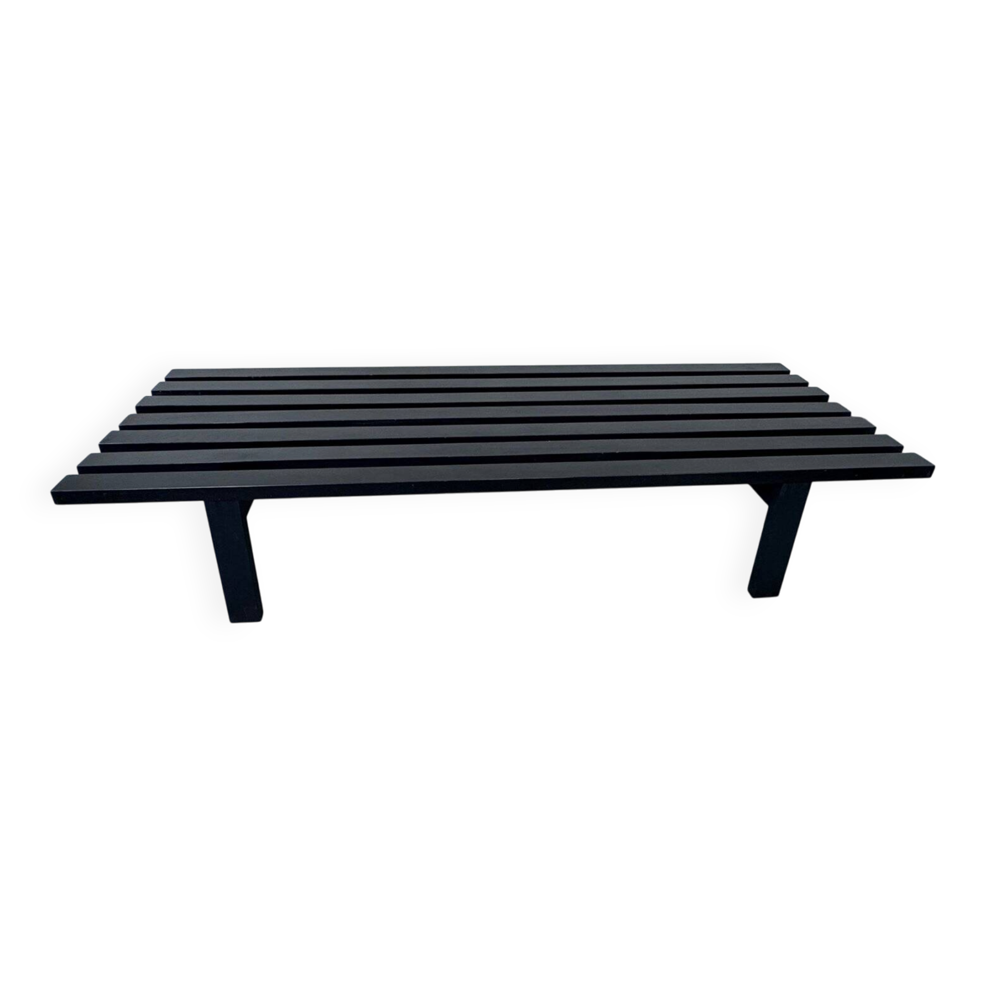 Mid-century modern Japandi black slat bench coffee table by Martin Visser for 't Spectrum, 1960s