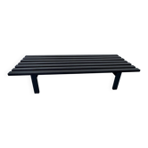 Table basse, banc à lattes noires Japandi par Martin Visser pour 't Spectrum, années 1960