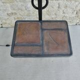 Wrought iron floor lamp with ceramic shelf herbarium decoration