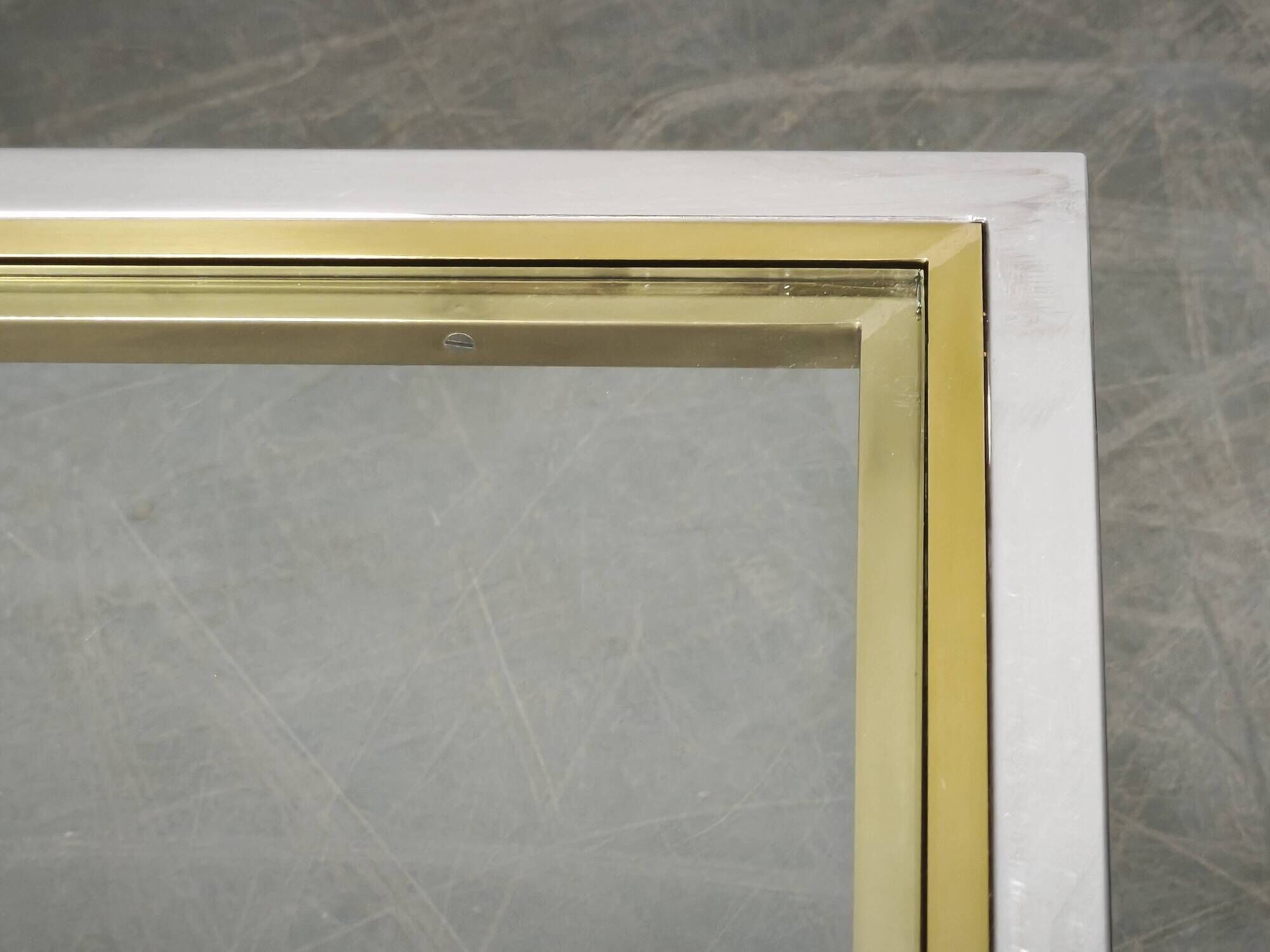 1970s Italian Chrome, Brass and Glass Nesting Tables, Set of Three