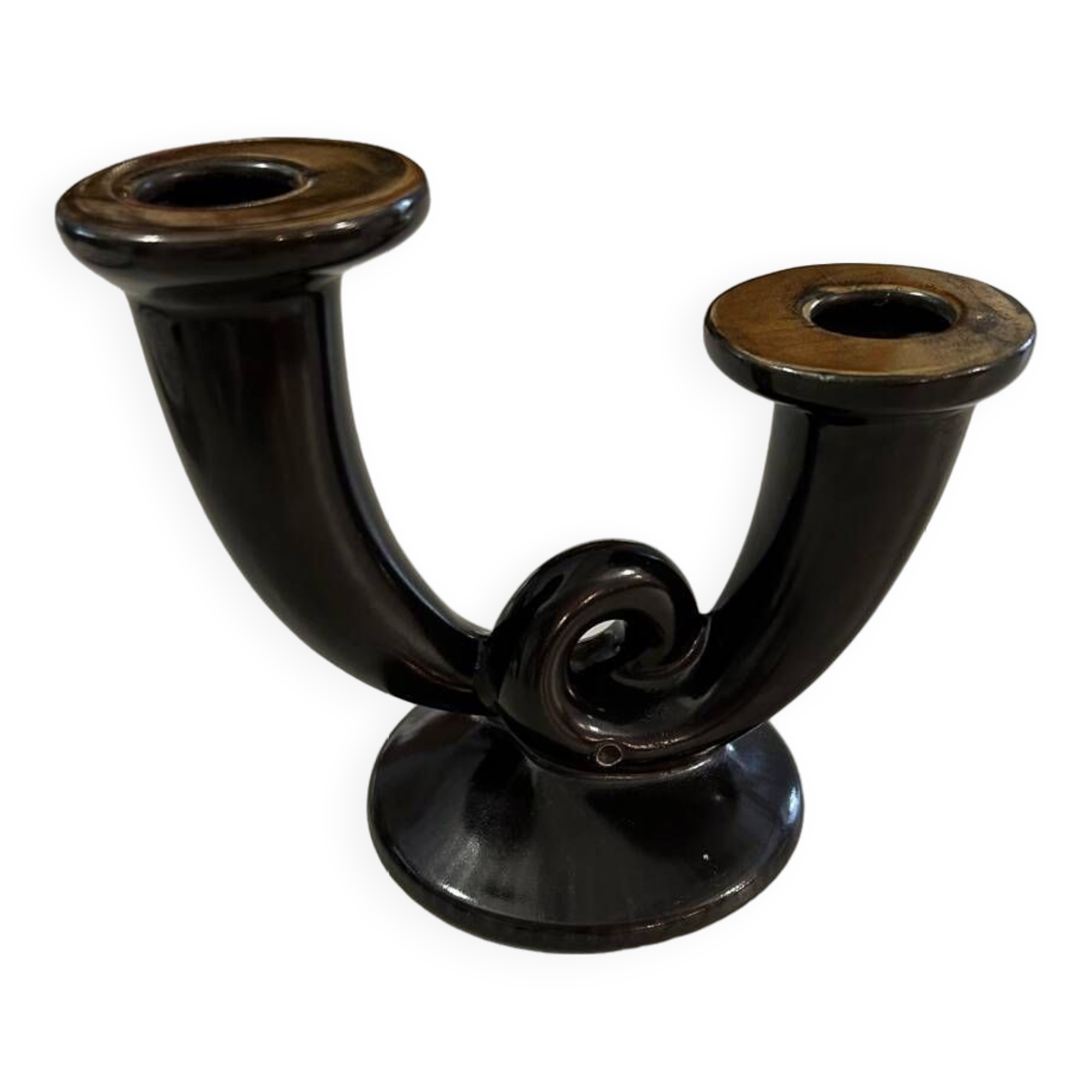 Gien earthenware candlestick / candlestick