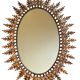 Oval sun mirror wrought iron from the 1950s Italy