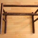 Side table made of bamboo and glass, vintage from the 1970s