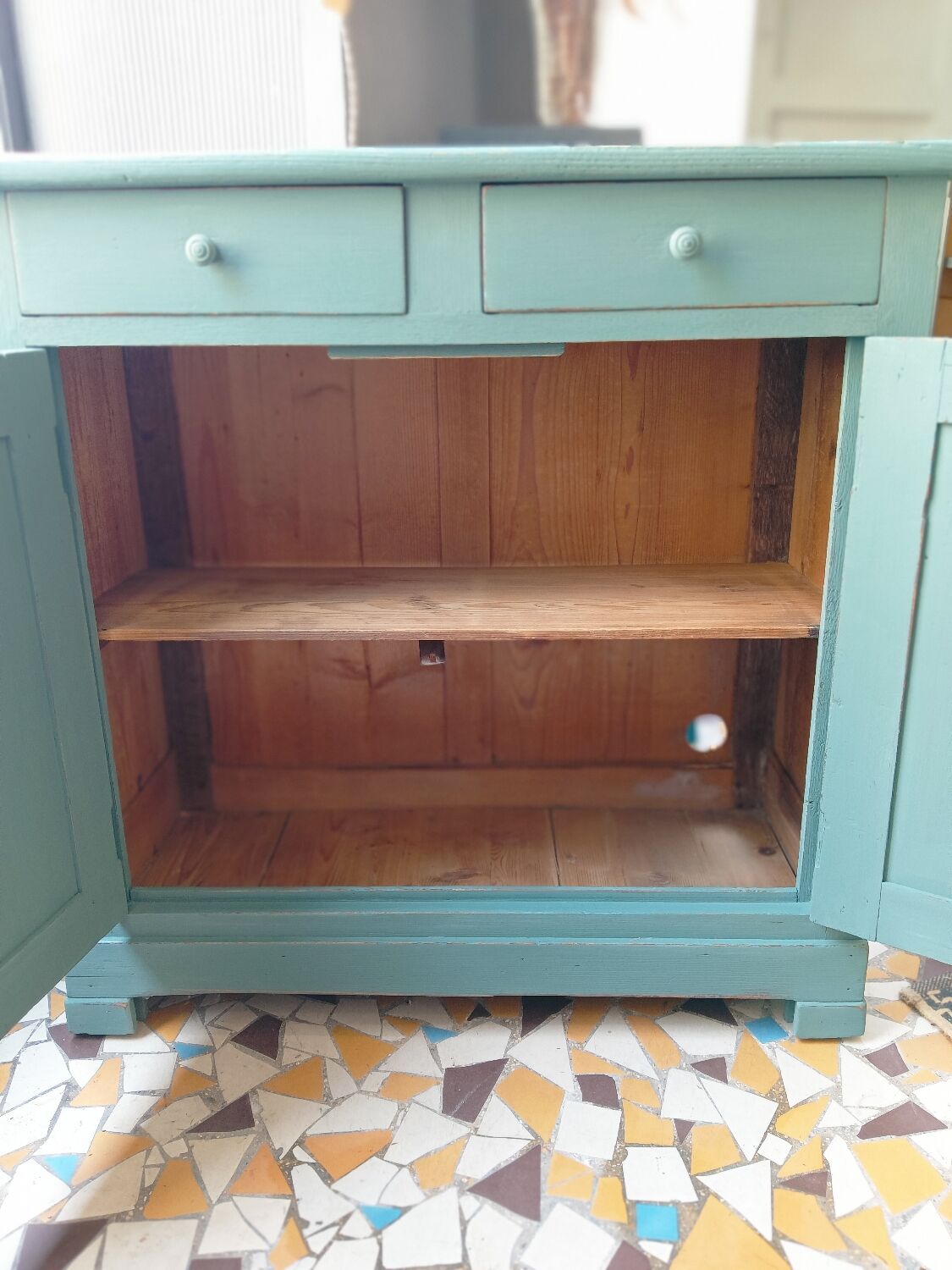 Parisian sideboard gray blue green