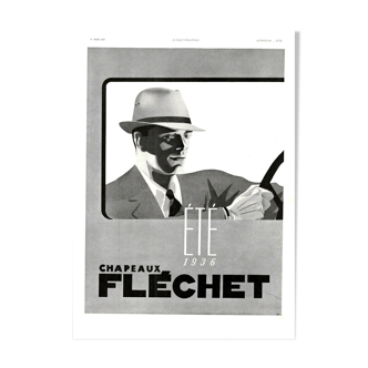 Vintage poster 30s Chapeau Fléchet