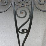 Console of wall lamp of the 50s in wrought iron and marble top