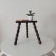 Vintage turned wooden tripod stool