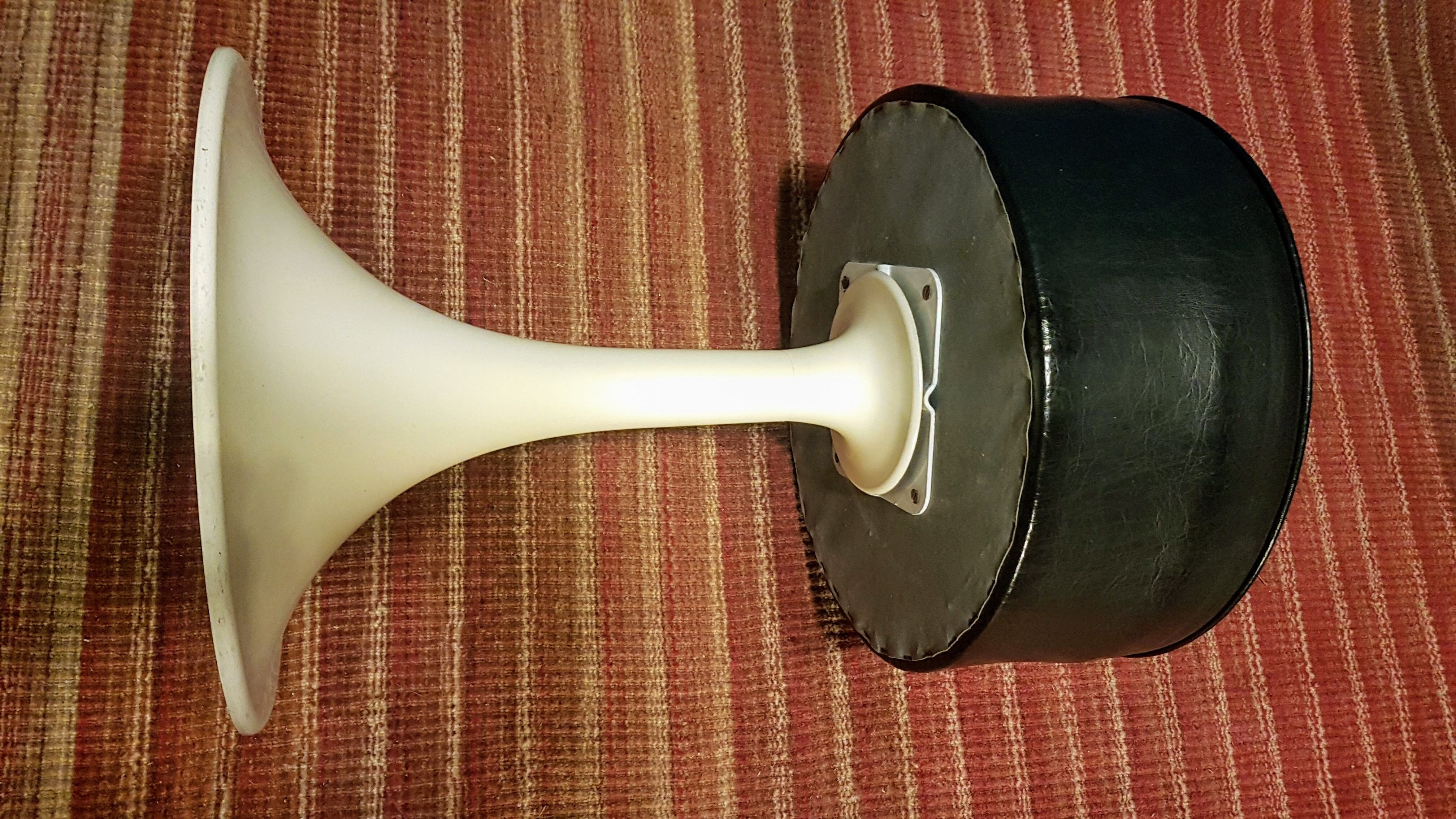 Large pouf swivelling circa 70s Skai very dark brown