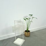 White metal vintage umbrella holder, umbrella stand