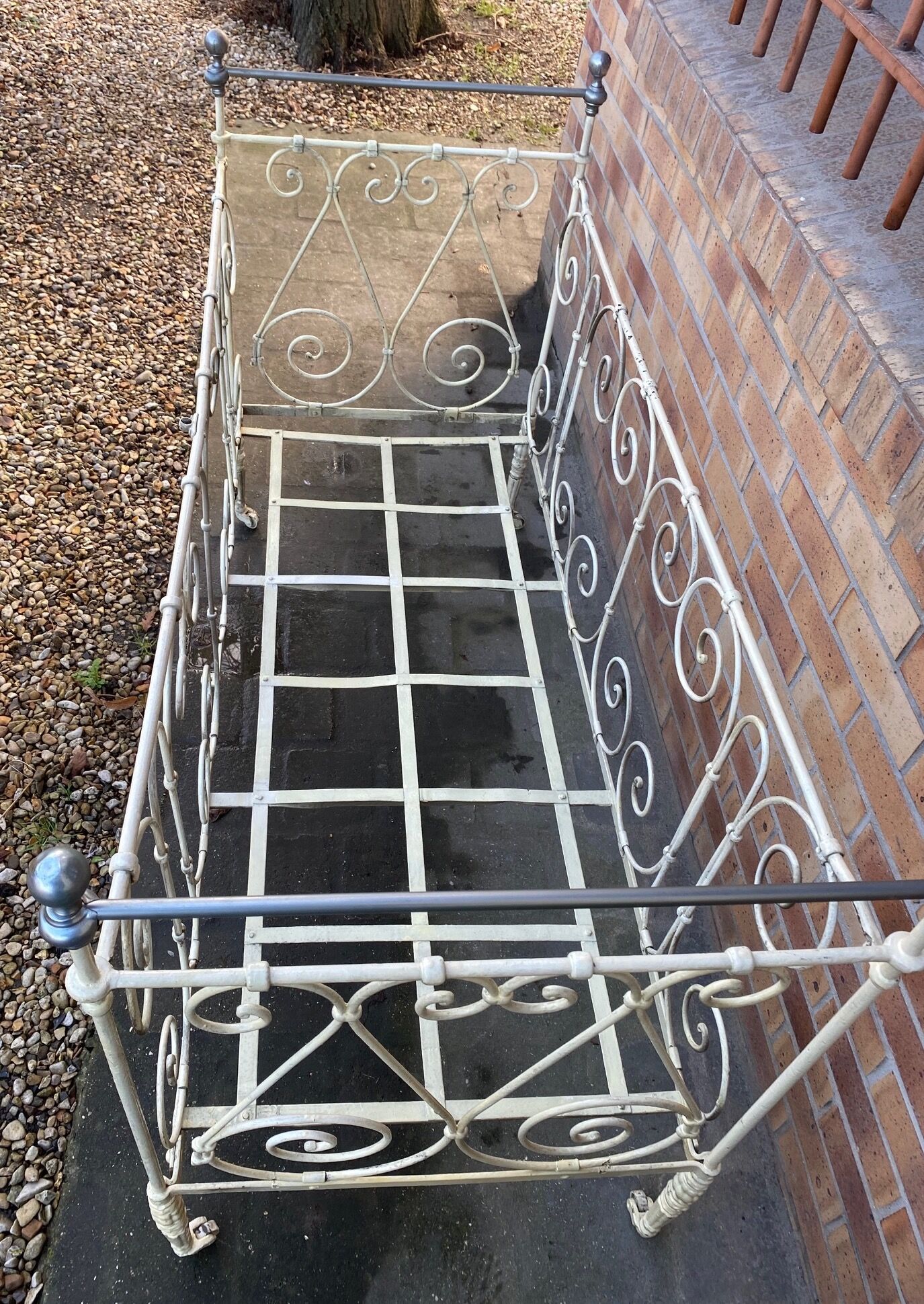 Wrought iron cot