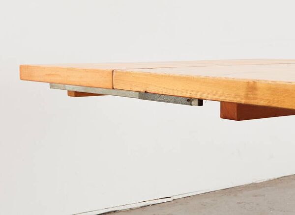 Table à manger scandinave shaker en pin à abattant 1960