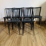 Set of 6 black Baumann N153 chairs
