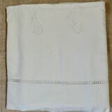 Antique cotton sheet Monogram "sc"