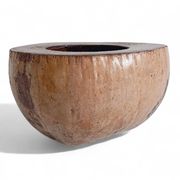 Centre de table Wabi Sabi moderne organique Coco de Mer, sculpté à la main, 19e siècle.