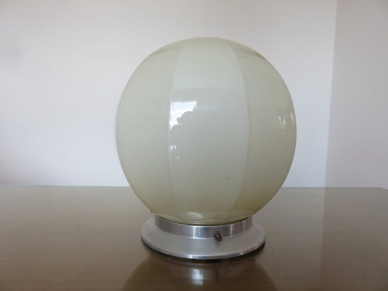 Art deco ceiling light, cream glass 30 40s