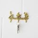Brass coat rack with animal motif, wall hook children's room, key rack